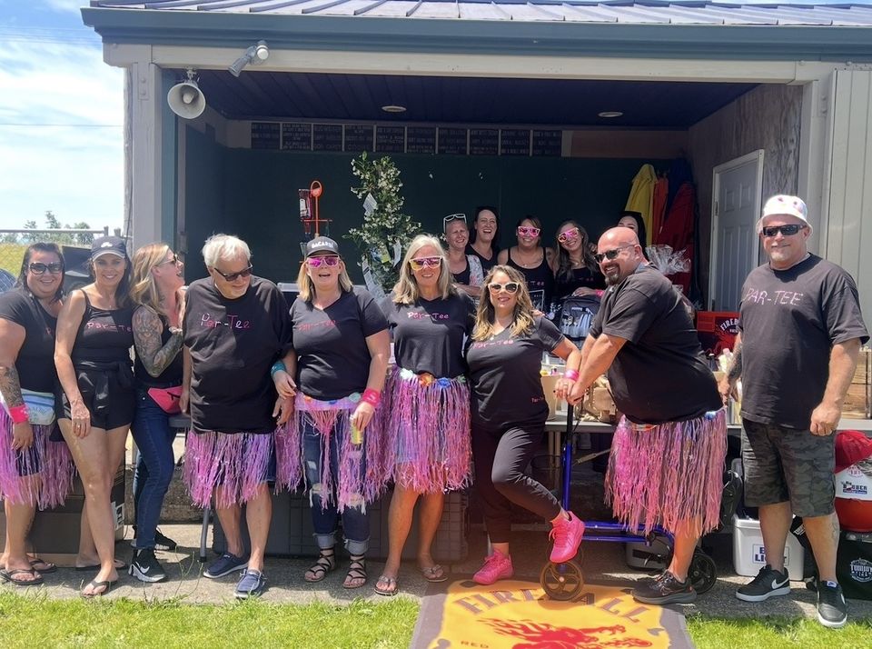Luau party outside The Pink Elephant